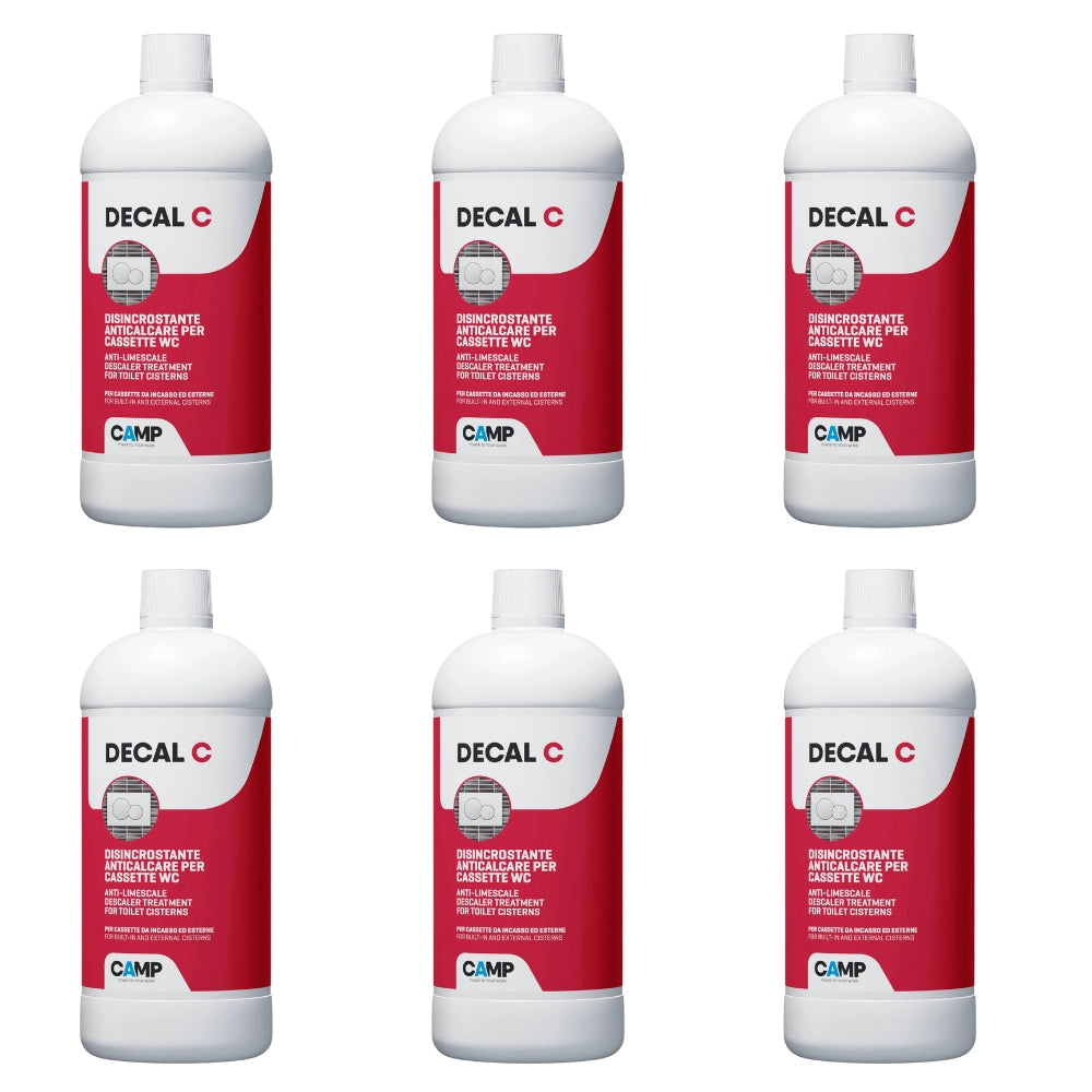 Kit 6 pezzi decal c trattamento disincrostante anticalcare per wc 1 litro