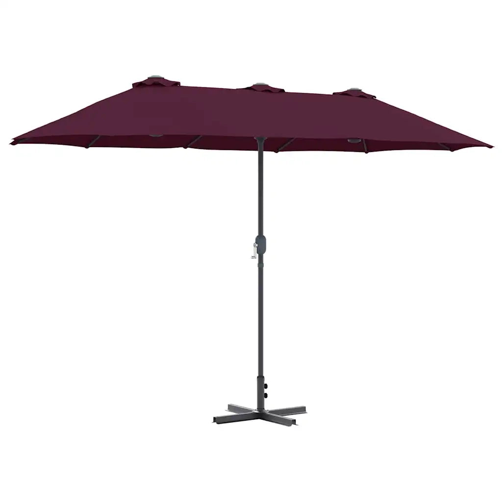 Ombrello da giardino Rosso Bordeaux 370 x 197 x 239 cm 42003373