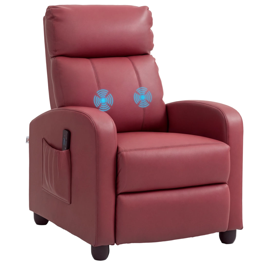 Poltrona Relax Massaggiante Reclinabile con Poggiapiedi ¨C Xylo ¨C Rosso