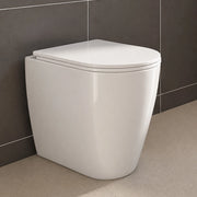 Wc filomuro bianco lucido in ceramica con scarico universale rimless Kyoto