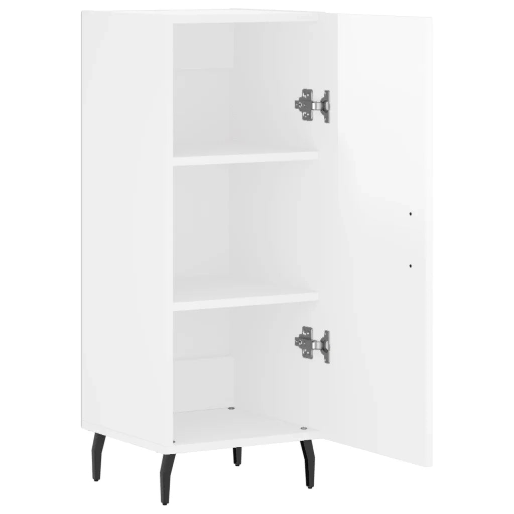 Credenza Bianco Lucido 34,5x34x90 cm in Legno Multistrato 828558
