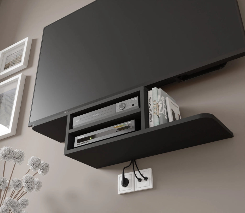 Mobile porta TV sospeso minimal DEDAL cm 90x22x20h  Nero Opaco