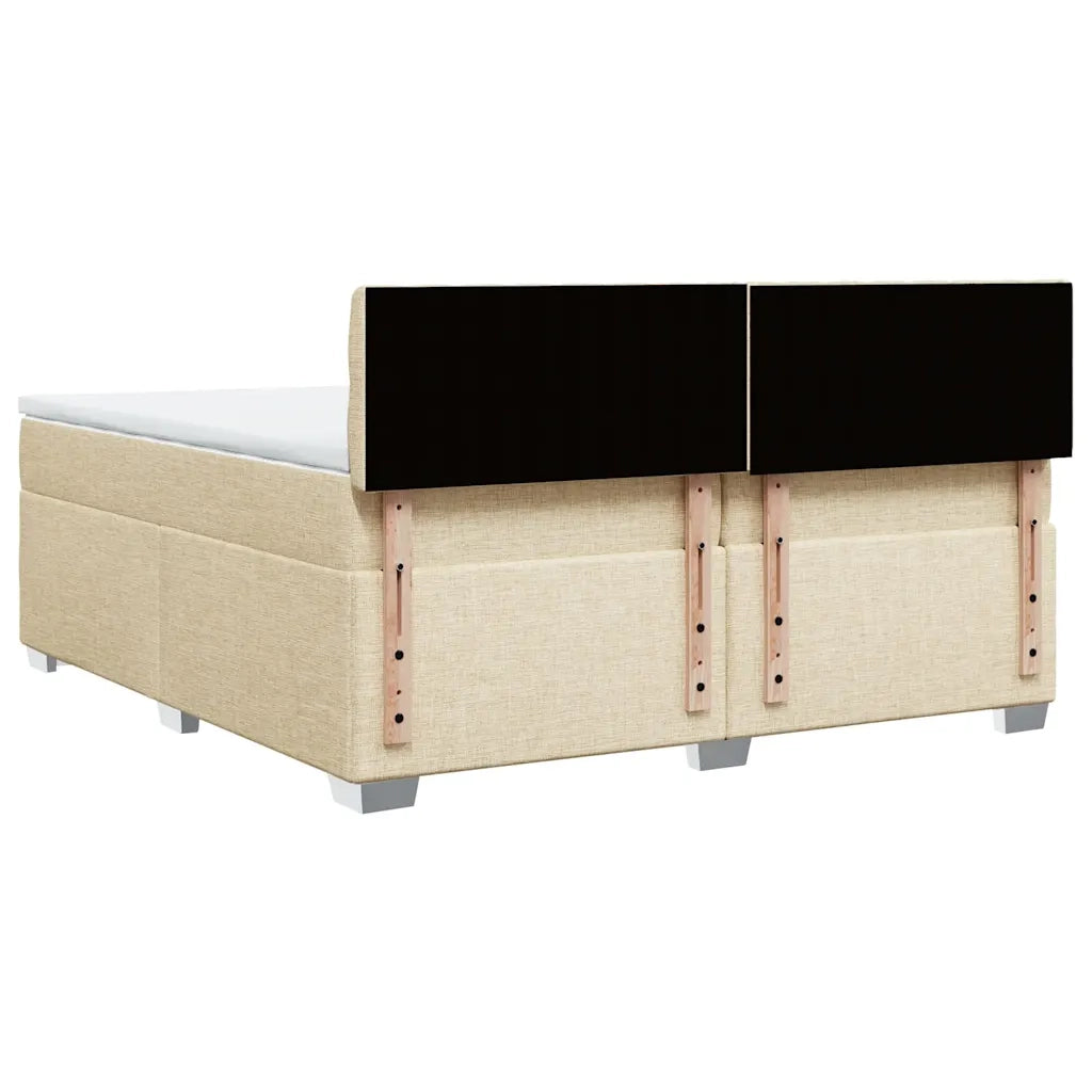 Giroletto a Molle con Materasso Crema 200x200 cm in Tessuto 3286007