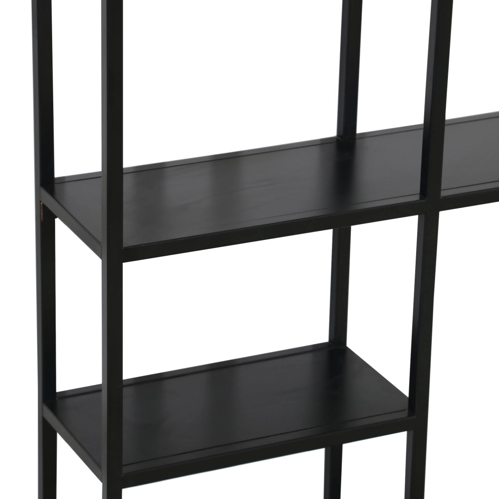 Scaffale da Parete Jämijärvi in Acciaio con Scomparti Aperti 90 x 100 x 18 cm Nero, opaco [en.casa]