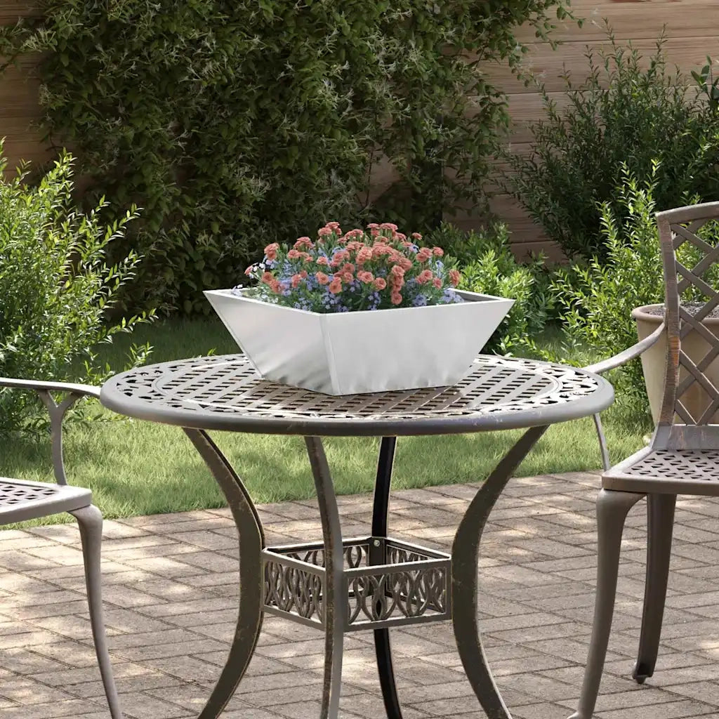 Fioriere | Cassetta per fiori | Vaso da giardino Argento 40 x 40 x 15 cm Acciaio inossidabile