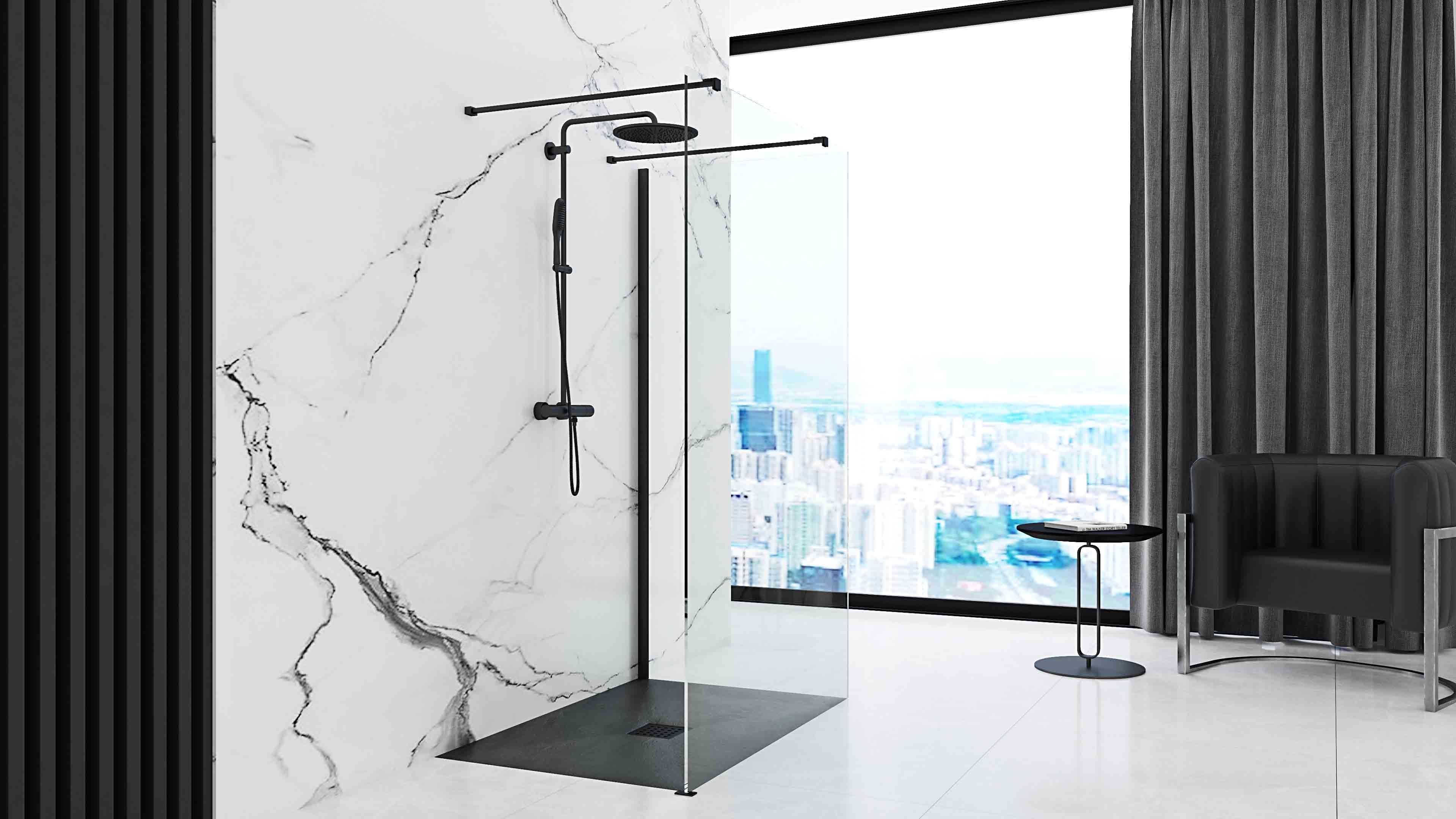 Piatto Doccia Rea Black Rock 90x120