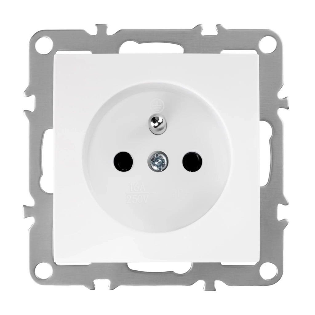 Presa Singola Con Messa A Terra Oste Jnh001-g White