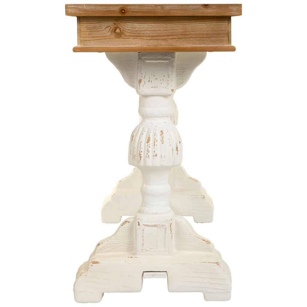 Mobile da ingresso in legno intagliato marrone 150x46x79h