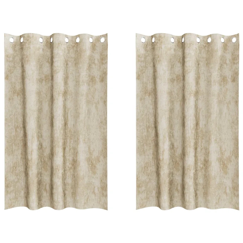 Tende in Velluto 2 pz Crema 175 x 140 cm Velluto 4107664