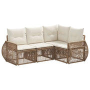 Set Divano da Giardino 4 pcs Beige e Bianco Crema polyrattan 3435411