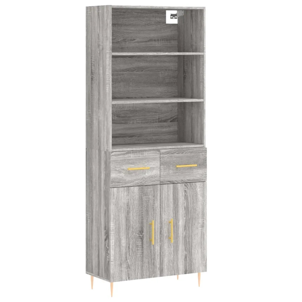 Credenza-Buffet-Armadio da cucina Grigio Sonoma 69,5x34x180 cm in Legno Multistrato 600732