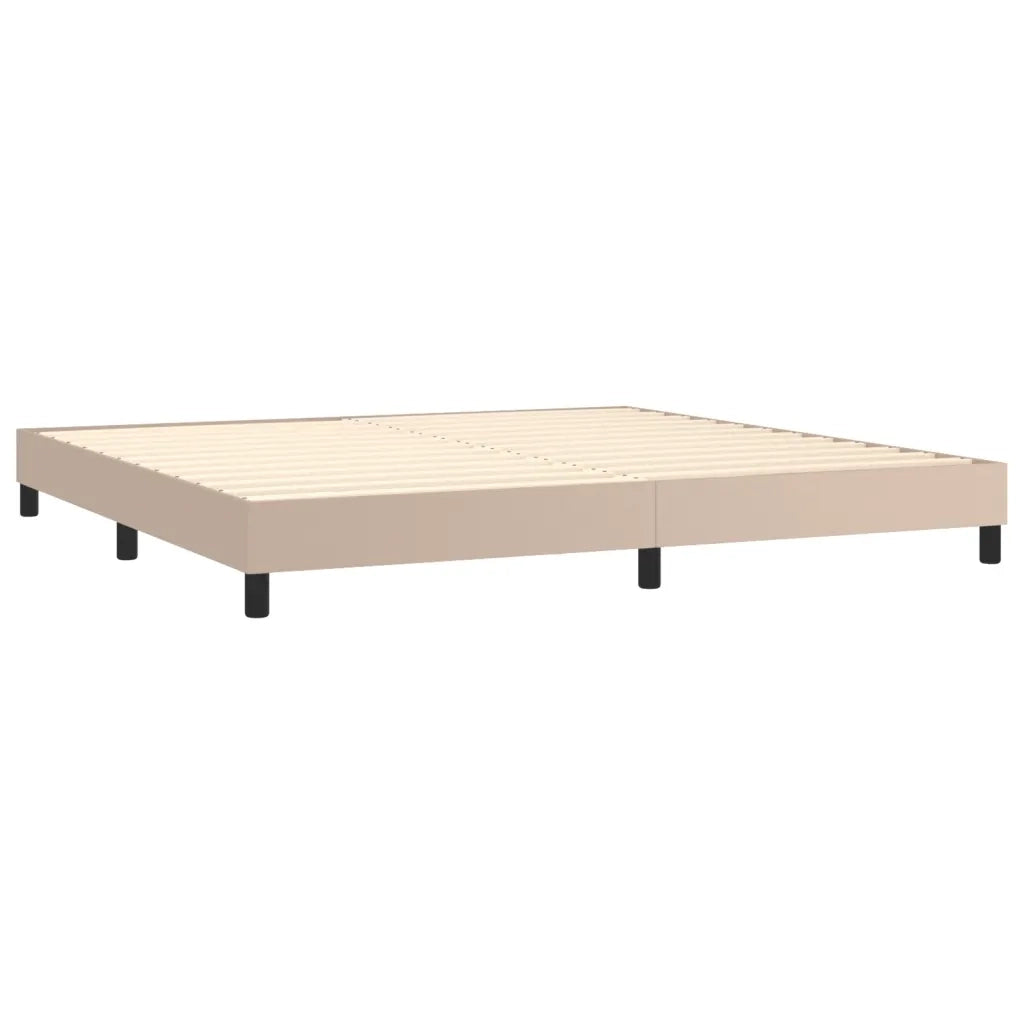 Struttura Letto a Rete a Molle Cappuccino 200x200 cm in Similpelle 3120723