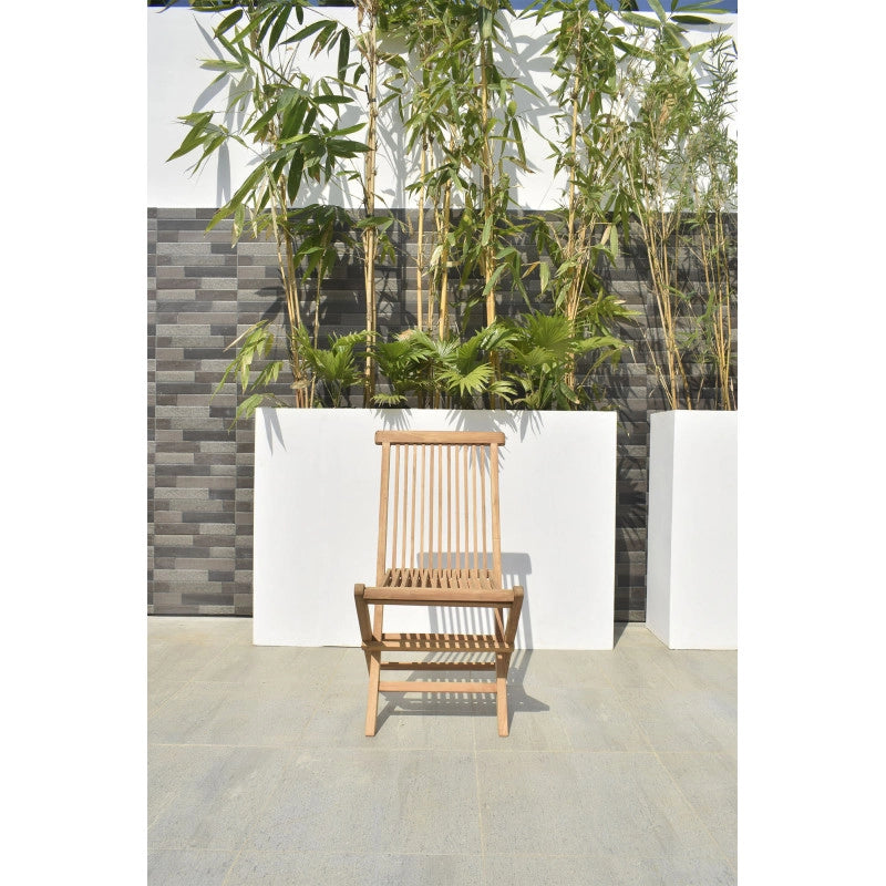 Set di 2 sedie pieghevoli in legno di teak