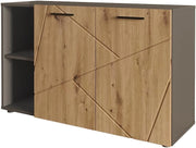 Mobile porta scarpe Irma, Antracite/Artisan, 106 x 63 cm con 2 porte