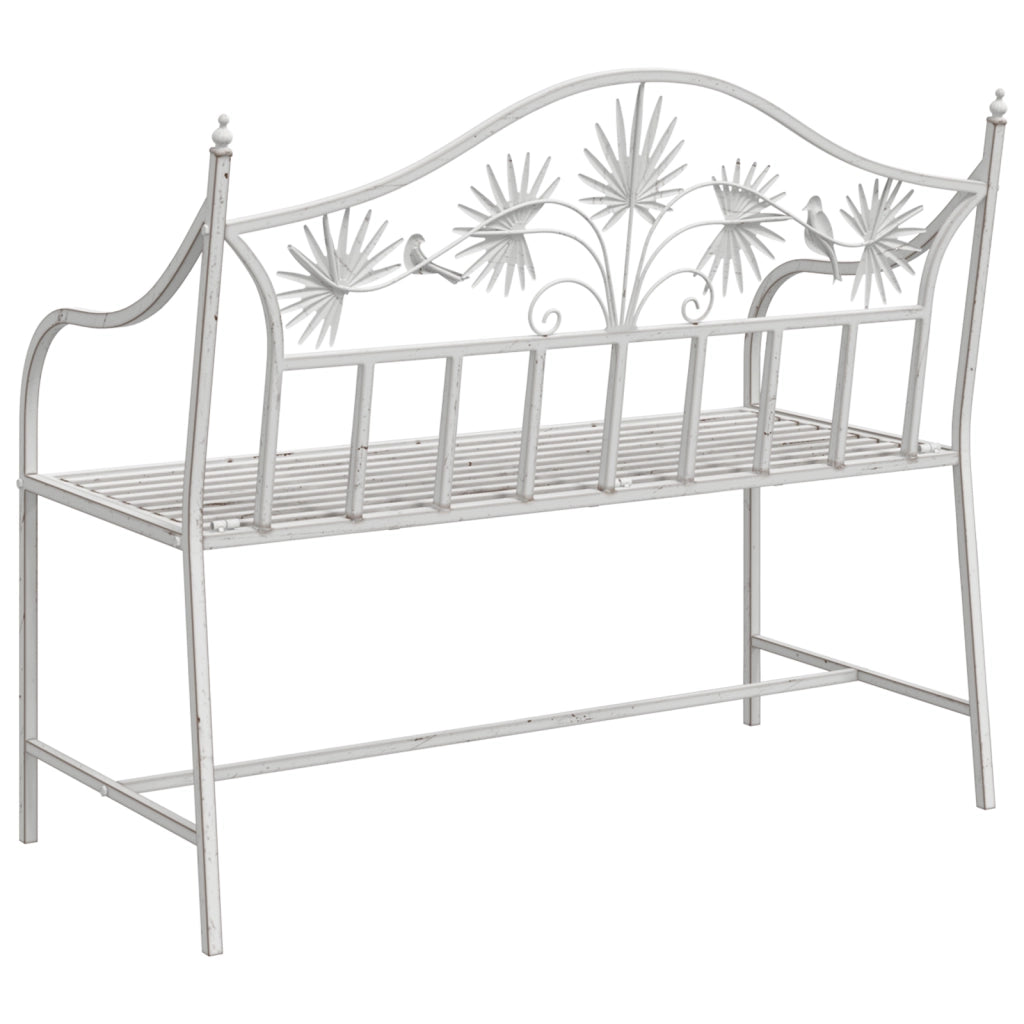 Panchina Bianca Metallo 104 x 52,5 x 89 cm Robusta e Durevole
