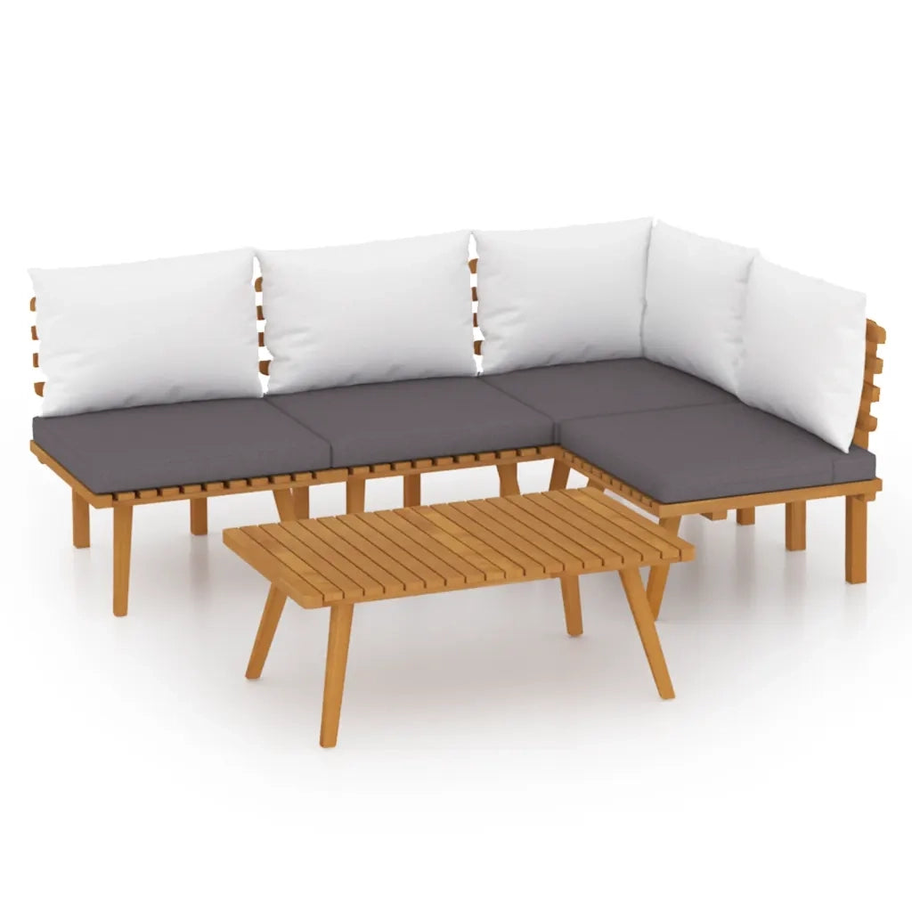 Set Divani da Giardino 5 pz con Cuscini in Massello di Acacia 3087028