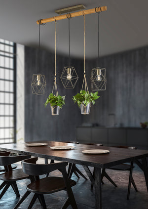 Lampada a Sospensione da Interno a LED in Metallo Nickel Anticato