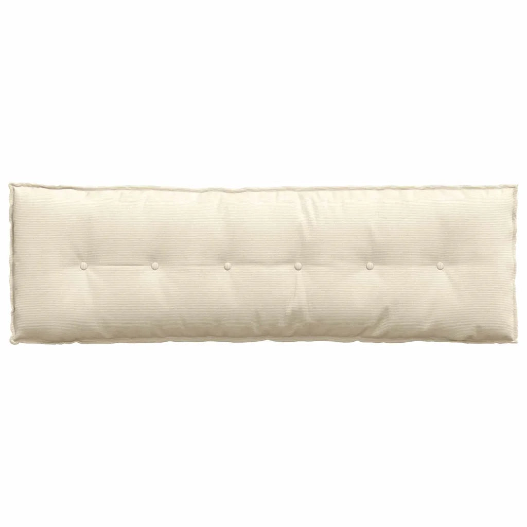 Cuscino per Schiena | Cuscino dorsale Crema 160 x 50 cm Tessuto in Cords
