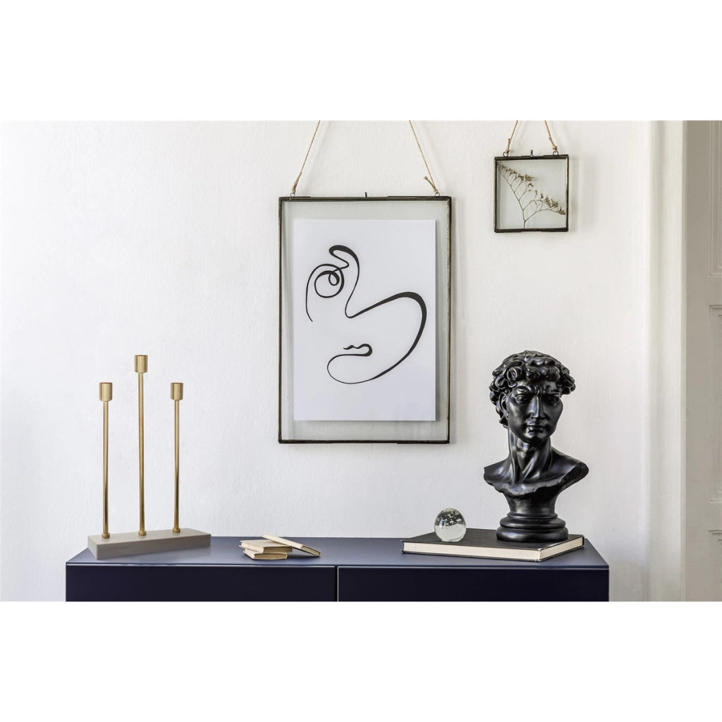 Candelabro Art Deco 325 in ferro taupe e oro