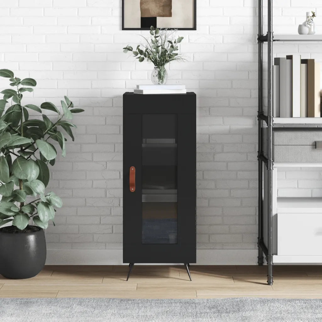 Credenza Nero 34,5x34x90 cm in Legno Multistrato 828765