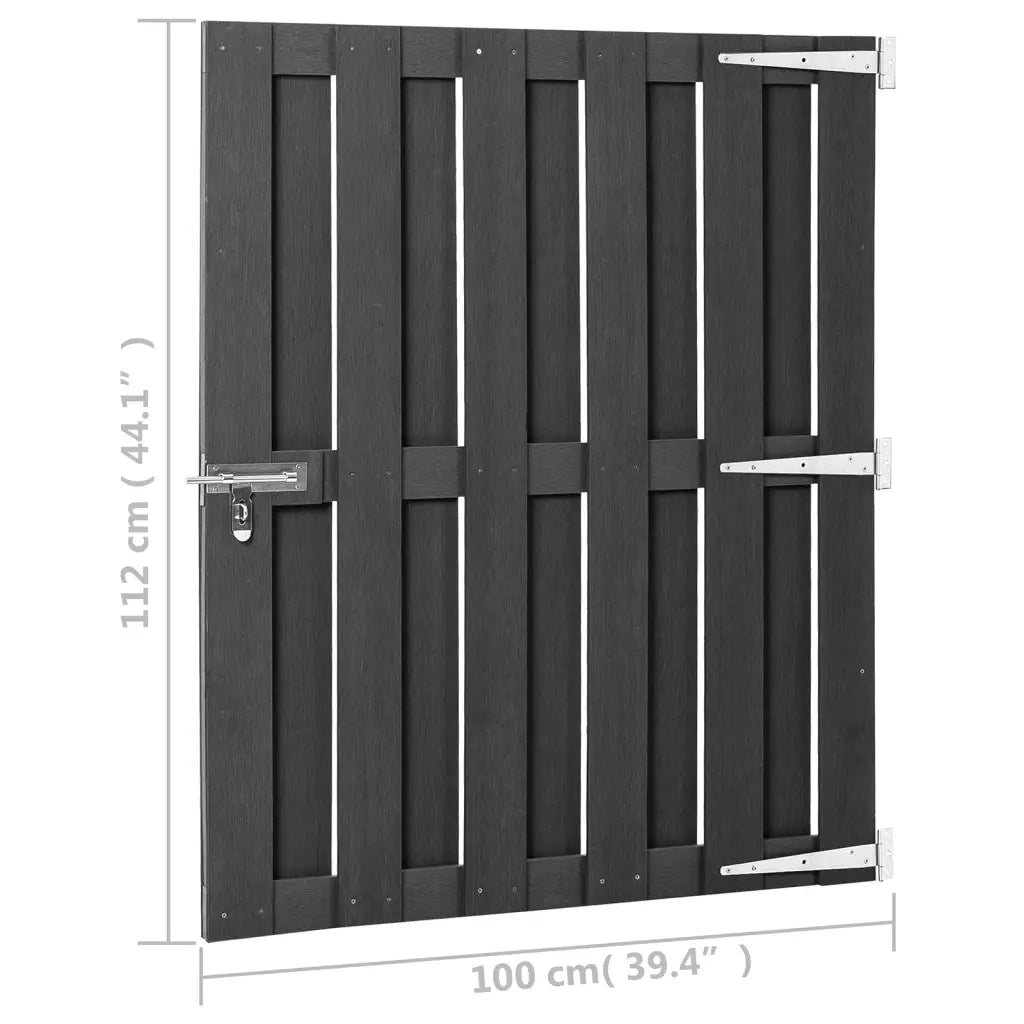 Cancello da Giardino in WPC 100x112 cm Grigio 318103