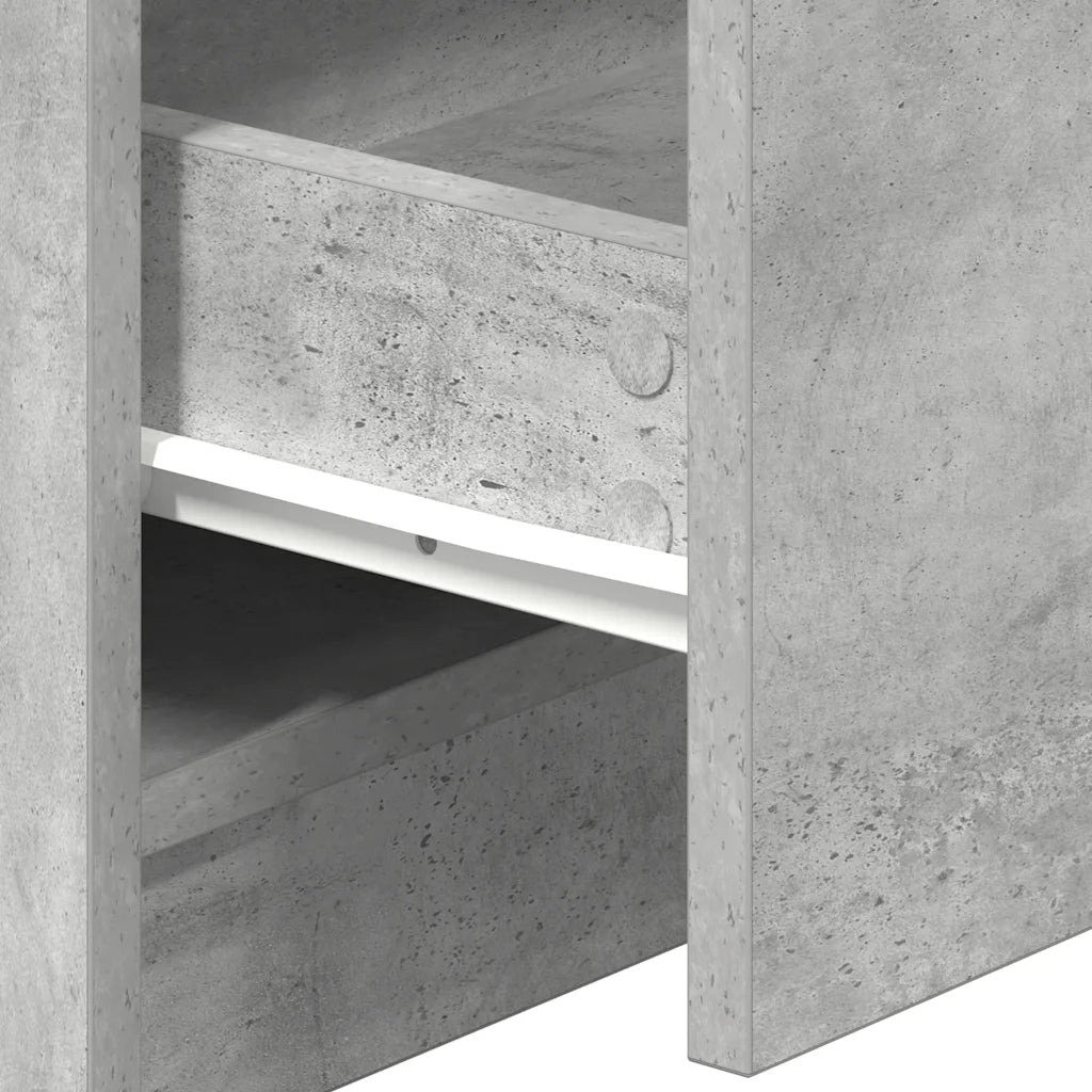 Comodini 2 pz con 2 Cassetti Grigio Cemento 40x36x50 cm