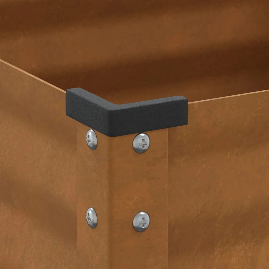Fioriera rialzata per piante fiori terrazza giardino 100 x 41 x 90 cm acciaio resistente alle intemperie marrone 02_0037276