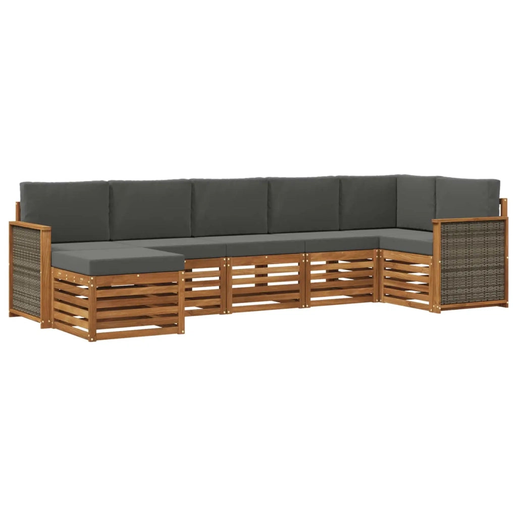 Set divano sezionale con cuscino 6 pcs Naturale e Antracite 3384618