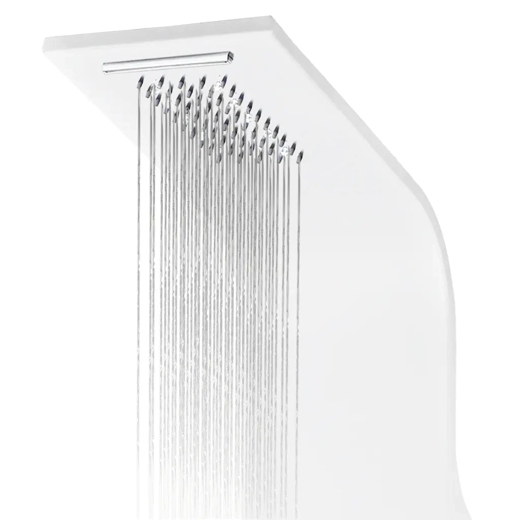 Pannello Doccia in Alluminio 20x44x130 cm Bianco CFW7381604
