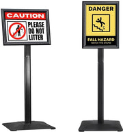 Supporto per monitor A4 nero - Tavolo da lavoro robusto - Alluminio con piatto in PVC