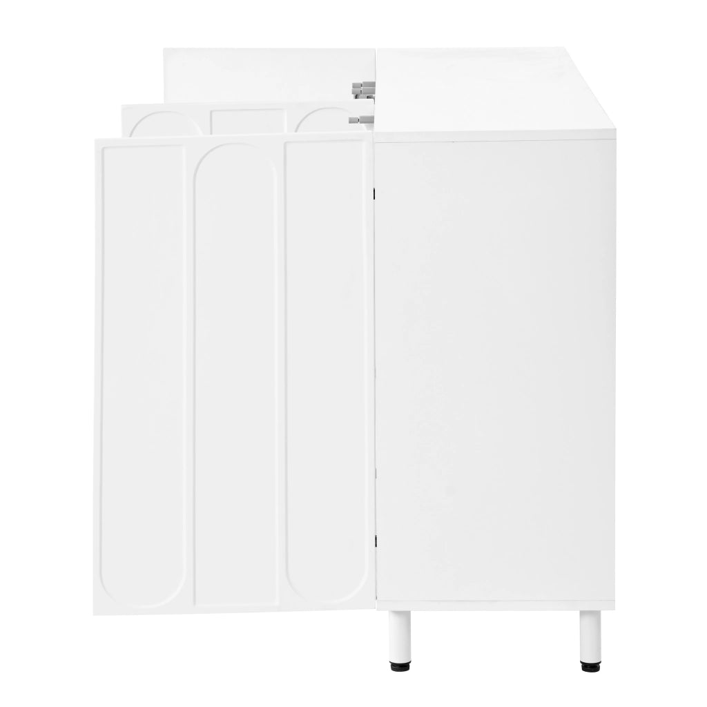 Credenza con 3 ante e ripiani regolabili; chiusura ammortizzata - per ingresso - bianco