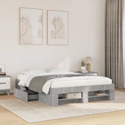 Giroletto-Struttura Letto Grigio Cemento 120x190 cm in Legno Multistrato 264483