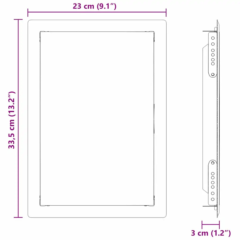 vidaXL Pannello di Accesso Bianco 20 x 30 cm Acciaio
