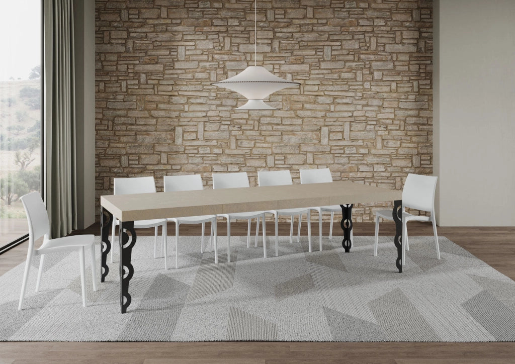 Tavolo Allungabile 160-264x90x77 cm Karamay Premium Cashmere Telaio Antracite