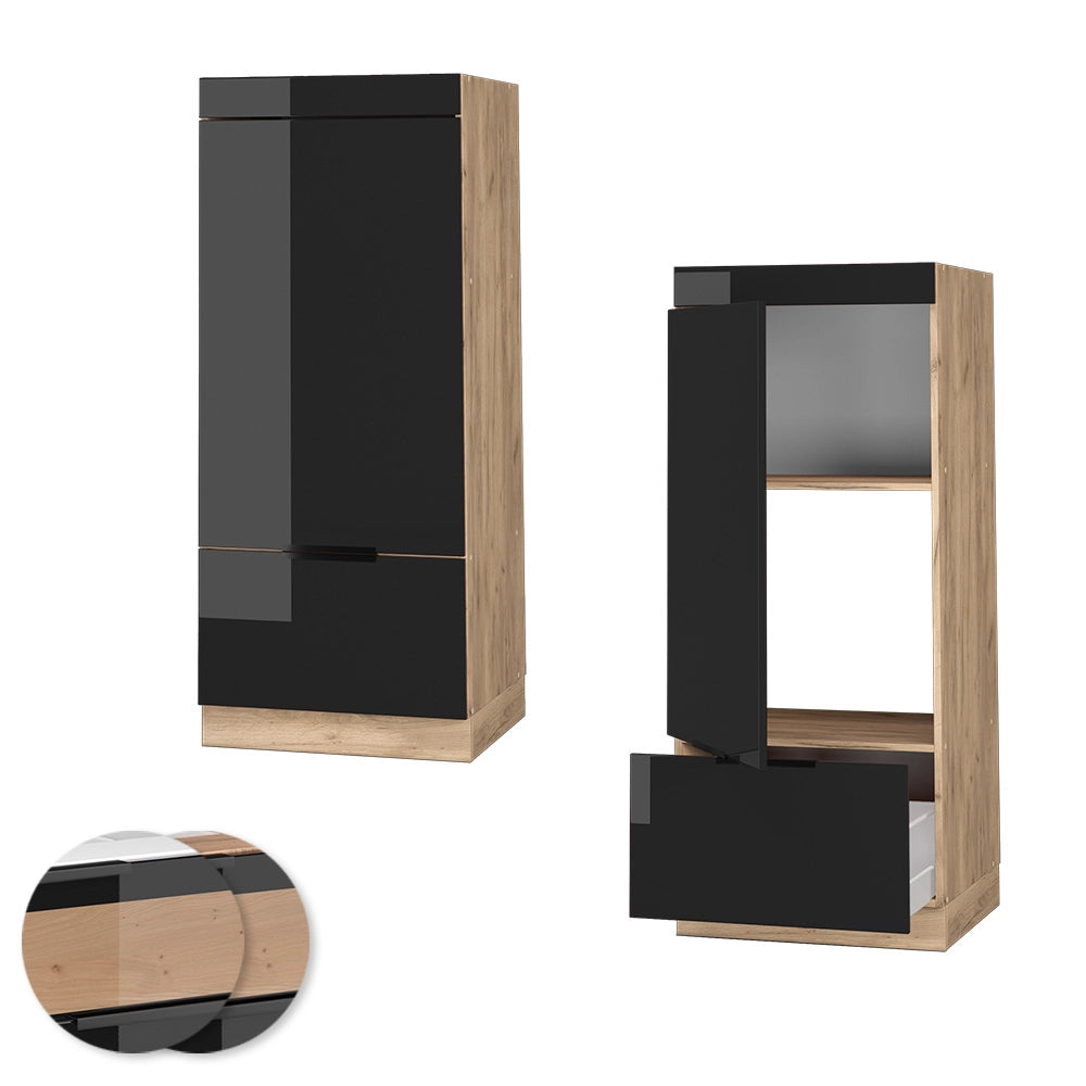 Vicco Set mobili bagno Rovere nero lucido 60 cm