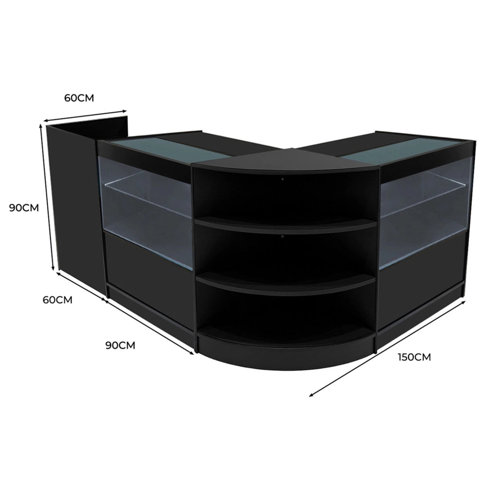 Set Banconi Nero Eclipse LED 2 x C900 LM60 TB60 con Serrature e Vetrina
