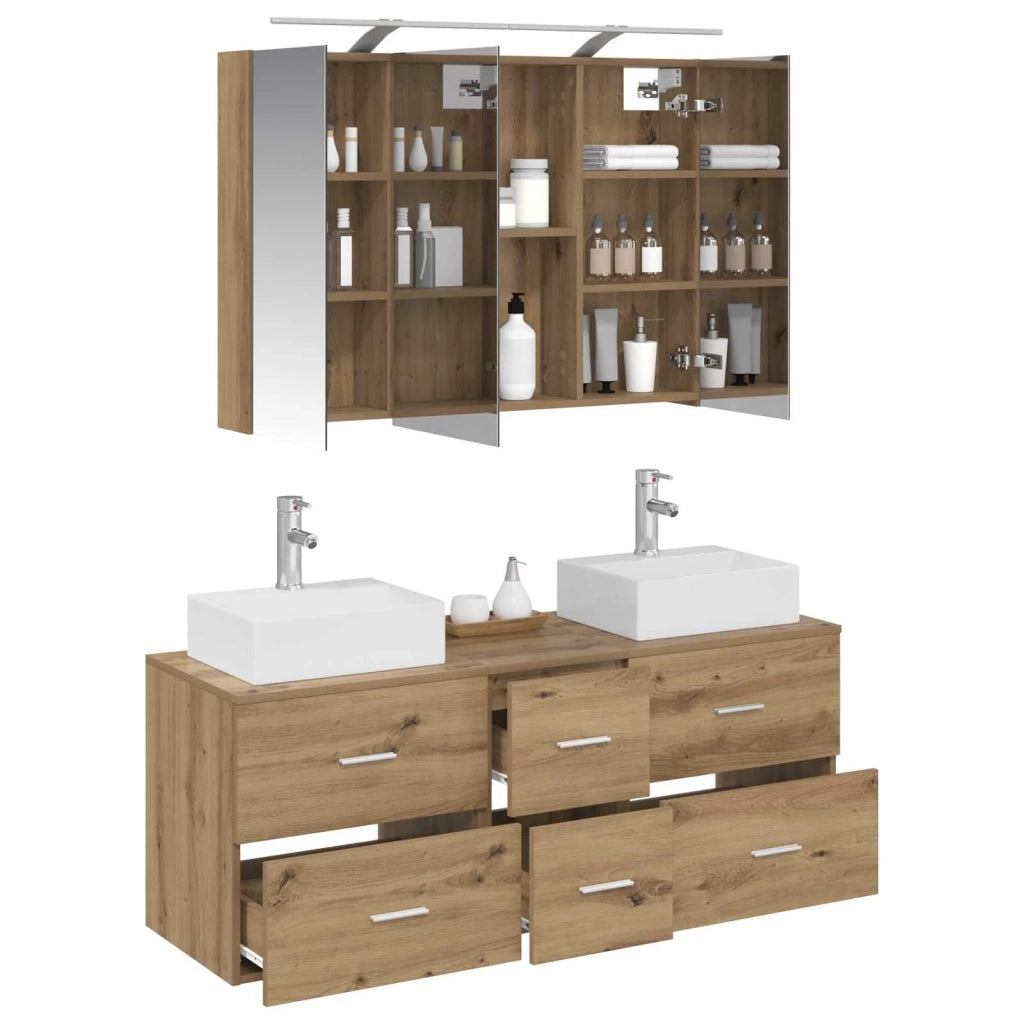Set di mobili per il bagno 4 pcs Rovere Artigianale 3406822