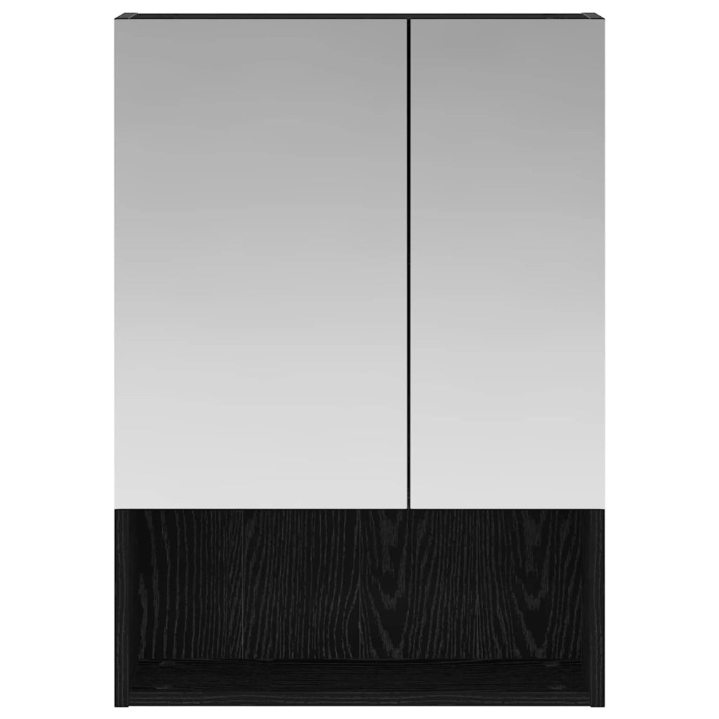 Mobiletto per specchio da bagno Rovere Nero 50 x 14,5 x 70 cm