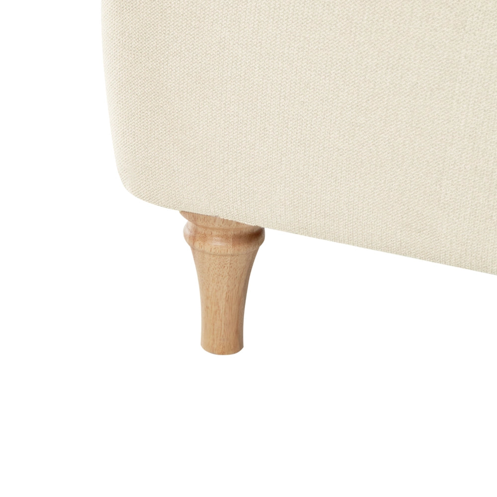 Poltrona Beige Poliestere Tessuto Gambe di legno Retro Minimalista Mobili Soggiorno