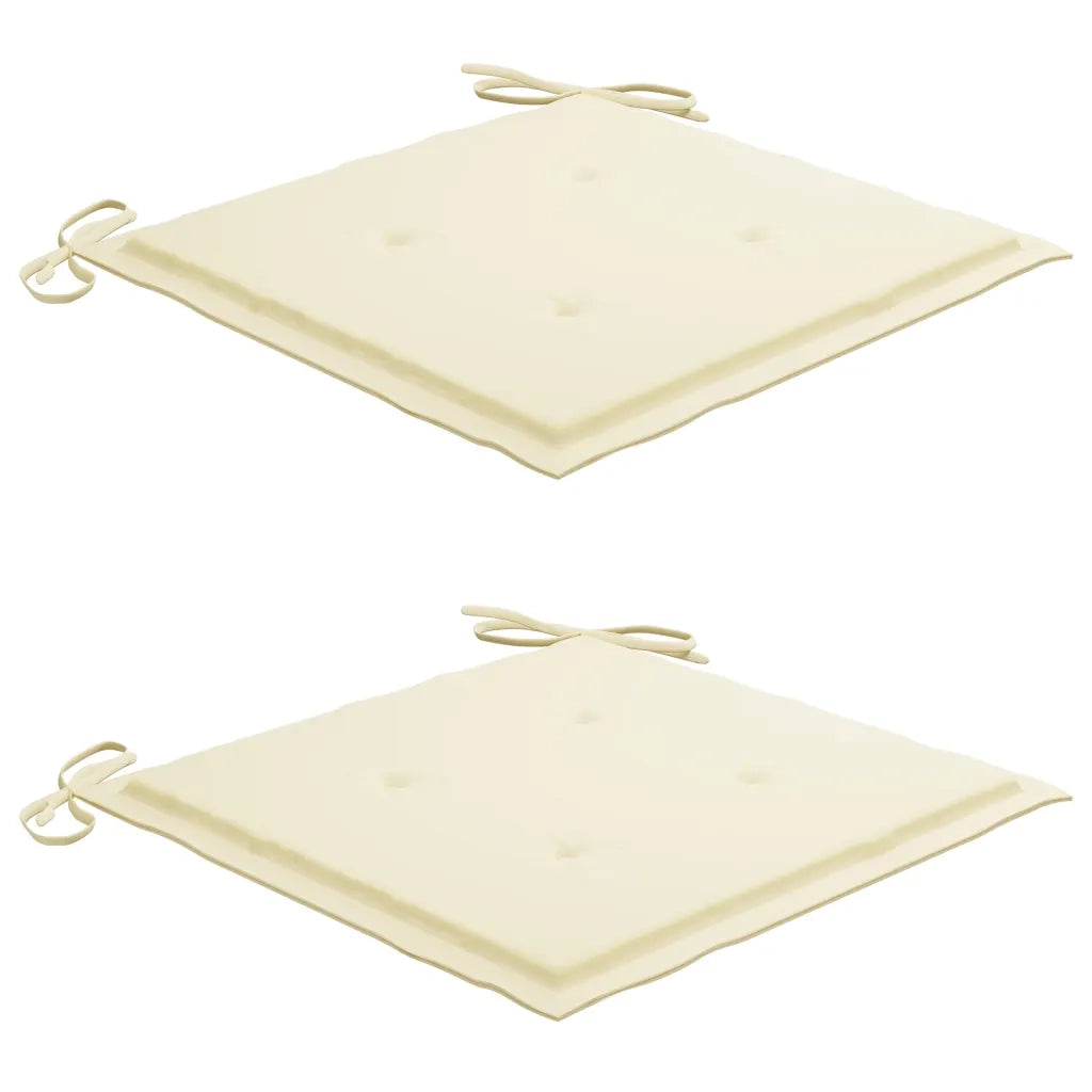Sedie da Giardino 2 pz con Cuscini Crema in Massello di Teak cod mxl 6776