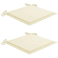 Sedie da Giardino 2 pz con Cuscini Crema in Massello di Teak cod mxl 6776
