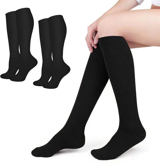 Due paia di compressi sportivi unisex - 15-20 mmHg compressi per la circolazione - Medico, corsa, sport, cura, viaggio - S/M (misura consigliata 34-39)