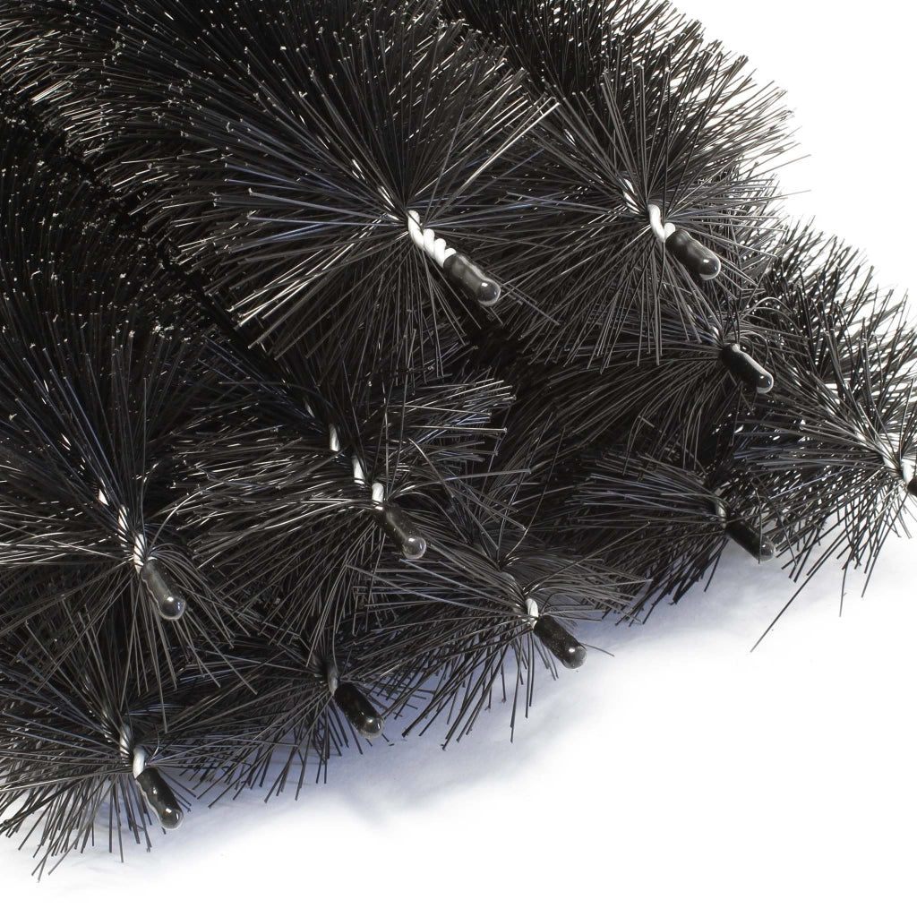 Set Black Brush con 24 spazzole per filtri a camera da laghetto, 60cm x Ø 15cm, polipropilene, nero, rimozione delle particelle più fini