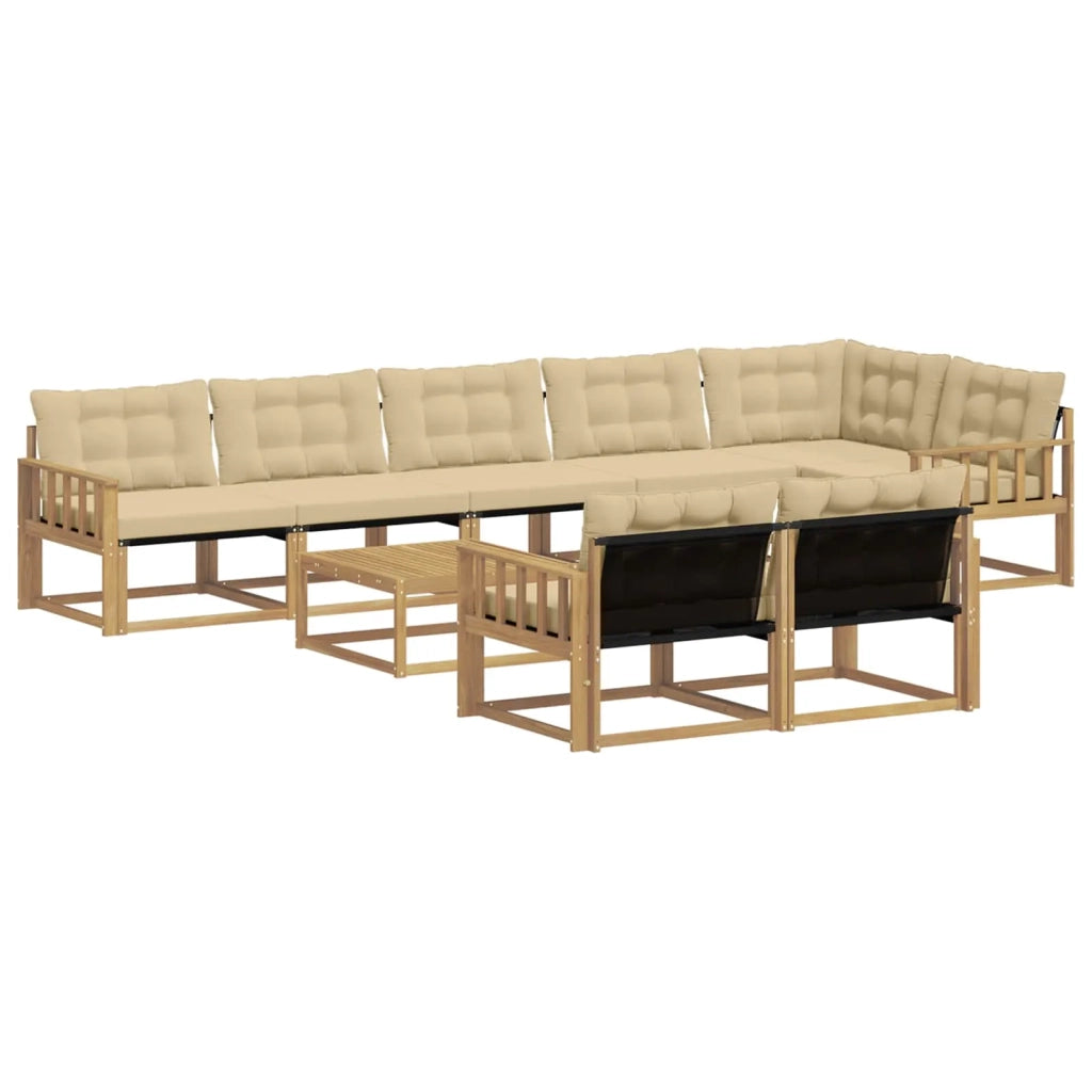 Set di divani da esterno 9 pcs Bianco e Beige 79 x 79 x 37 cm 3388827