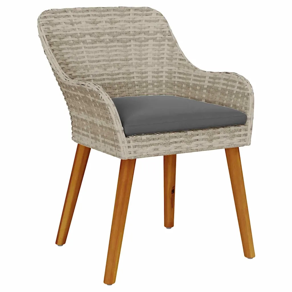 Set da Pranzo per Giardino 7 pcs Grigio chiaro polyrattan 3261633