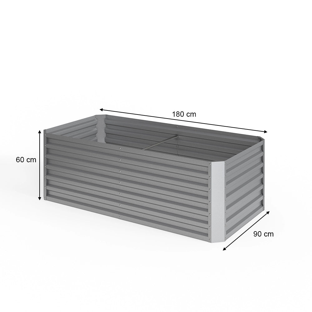 OK-Living Letto per orto rialzato Argento 180 x 60 cm