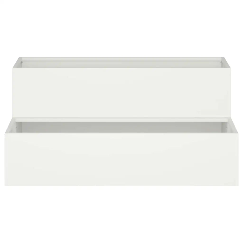 Vaso da Giardino-Fioriera da Giardino Bianco 100 x 60 x 45 cm Acciaio