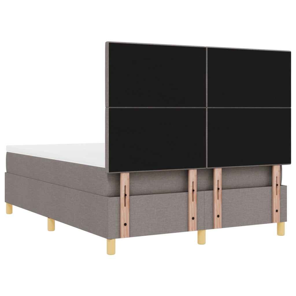 Letto con Rete e Materasso & LED Tortora 140x200 cm Tessuto