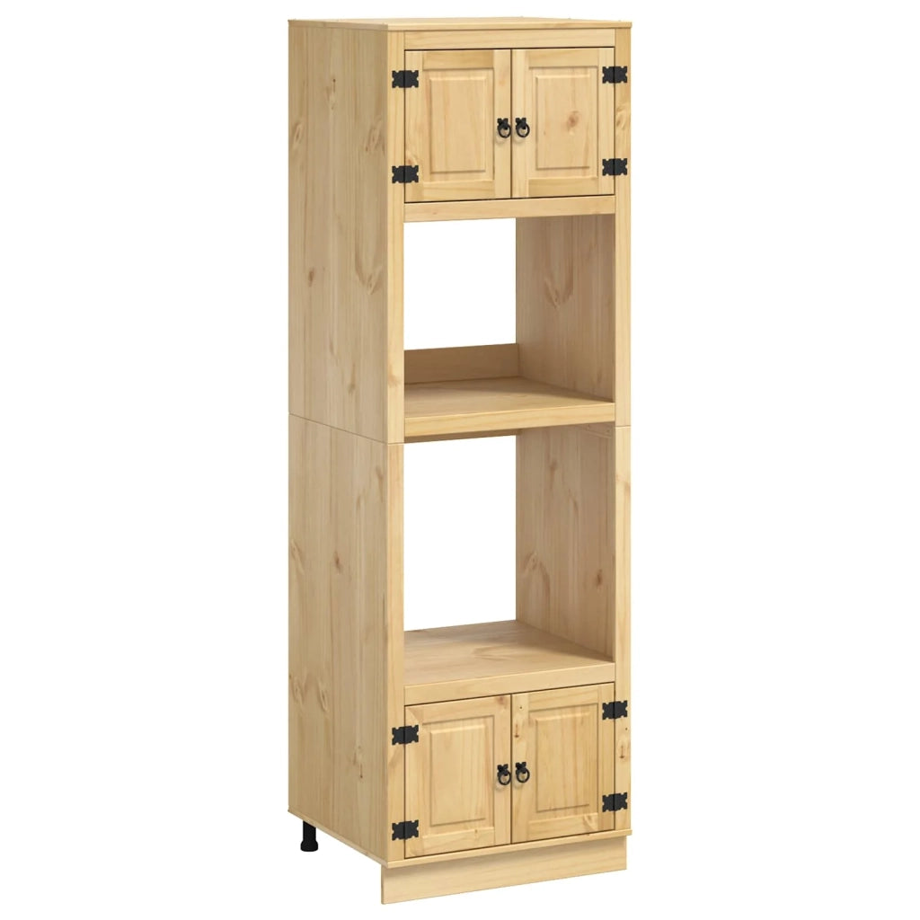 Armadio rettangolare moderno con 3 ripiani 66 x 58 x 207 cm in legno massello di pino finitura miele 02_0058896