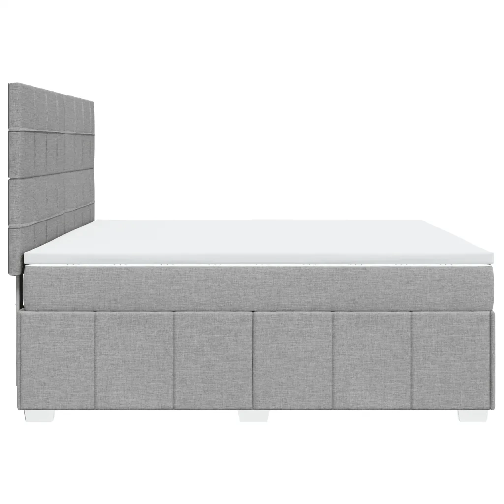 Giroletto a Molle con Materasso Grigio Chiaro180x200 cm Tessuto